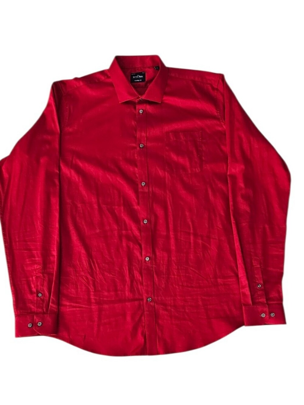 The Savile Row Co Men’s Red Dress Shirt XXL – Classic Fit – Neck 18–18.5